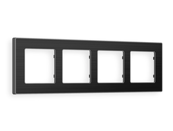 Рамка 4-ая Черное стекло шлифованное/Сталь, коллекция ARCTIC - Ambrella Volt - ALFA