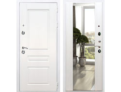 Входная дверь Премиум-Н с зеркалом СБ-16 белый ясень