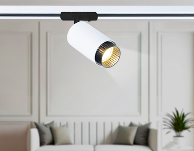 Трековый однофазный светильник со сменной лампой GL 5161 WH/BK белый/черный GU10 max 12W D60*190