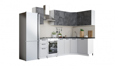 Композиция Модульной кухни Равенна Смарт Мрамор серый/белый