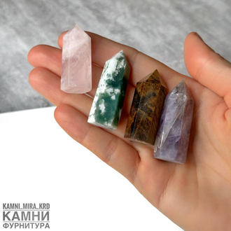 Cтолбики из натурального камня, длина 4-4,5 см, вид камня в ассортименте, цена за штуку