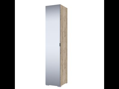 Пенал с зеркалом Теана Дуб Крафт Серый/МДФ Светло-серый (ТЭКС)