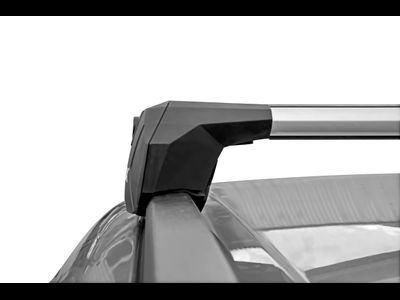 Багажная система БС6 LUX SCOUT серебристая на интегрированные рейлинги для Geely Monjaro внедорожник 2021-