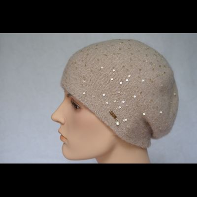 Кремовый женский берет вязаный Vizio Италия 6943  фото