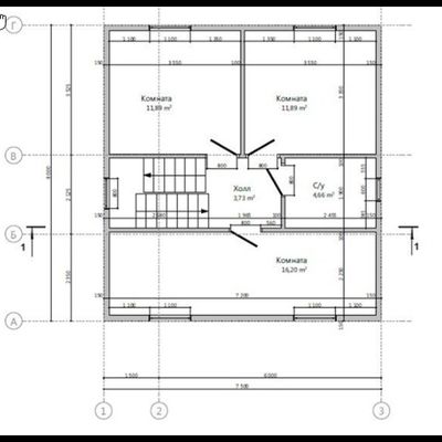 Одноэтажный каркасный дом с мансардой с тремя спальнями 105м² (SK13)