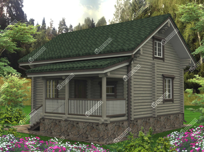 Дом из оцилиндрованного бревна Надежда, площадью 108 м2