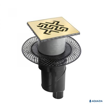 Трап водосток PLATZ Antik 150х150 Вертикальный выпуск (Бронза)