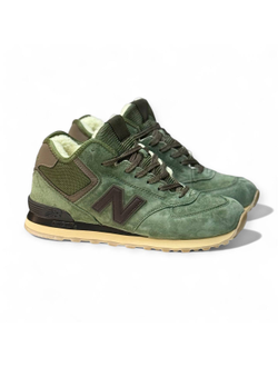 New Balance 574 Mid Dark Green с мехом