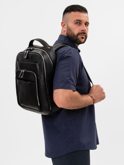 Кожаный рюкзак Monfestino black (арт. 3034-01)