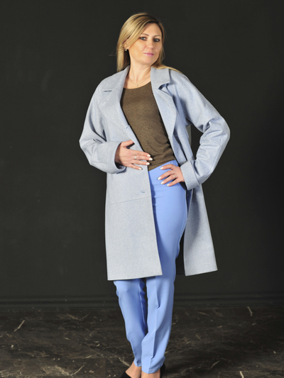 Пальто 659-0224 голубой