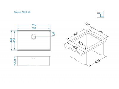 Мойка Alveus Nox 60