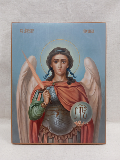 Михаил Архангел, святой Архистратиг. Рукописная икона 22х28см.
