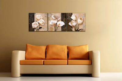 Модульная картина "Цветочное трио"