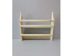 Полка настенная универсальная 50см, 5 крючков