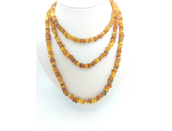 Лечебные бусы длинные , из необработанного янтаря