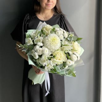 Сборные букеты - НЕЖНЫЙ БУКЕТ С РОЗАМИ, ХРИЗАНТЕМАМИ И АЛЬСТРОМЕРИЯМИ ...