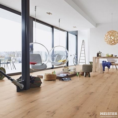 Паркетная доска Meister Дуб Рустик Кофе Латте 8414 HD400L