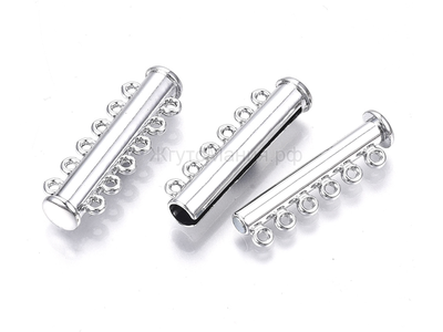 МАГНИТНАЯ ЗАСТЁЖКА СЛАЙДЕР С 6 ПЕТЛЯМИ - 34мм - НИКЕЛЬ