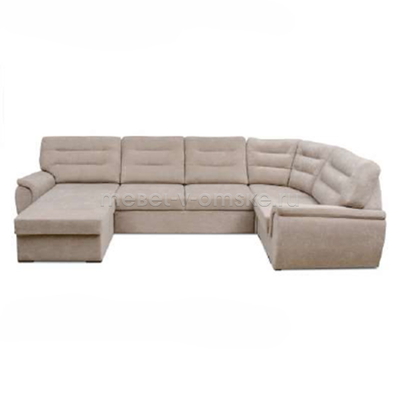 Диван угловой Валенсия большой (дельфин+оттоманка)