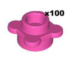 Plate, Round 1 x 1 with Flower Edge 4 Knobs / Petals, Dark Pink (33291 / 4141174 / 4216479 / 6170298)