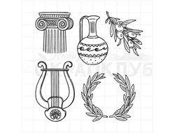 Штамп греческие символы