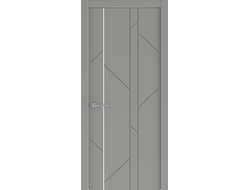 Межкомнатная дверь Экза 6м с молдингом серебро
