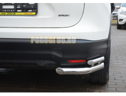 Защита заднего бампера угловая двойная d60/42 для Nissan Qashqai (2019-...)