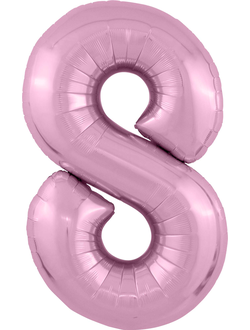 Шар цифра 8 розовая