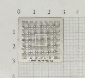 Трафарет BGA для реболлинга чипов компьютера NV MCP67MV-A2/MCP77MV-A2 0.5мм