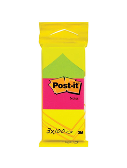Стикеры Post-it Original 38x51 мм неоновые 3 цвета (3 блока по 100 листов)