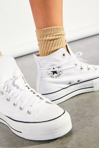 Кеды Converse All Star Lift белые высокие на платформе