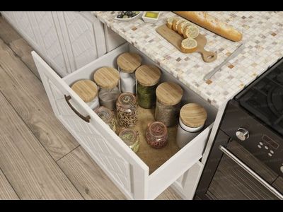 Кухня "Агава" 1,4х2,8м угловая МДФ ( лиственница светлая)