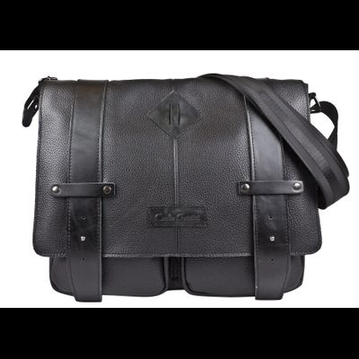 Кожаная мужская сумка Madruzzo black (арт. 5068-01)