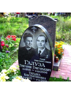 Овальный памятник на могилу для двоих