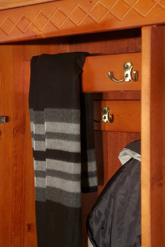 Шкаф для прихожей Дания комбинированный из массива сосны с тумбой для обуви 115 х 36 х 194