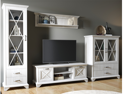 Гостиная Лорена, модульная, вариант 1, бетон пайн белый