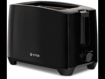 Тостер VITEK VT- 7169, чёрный, пластик/металл, 2 отделения, 750Вт