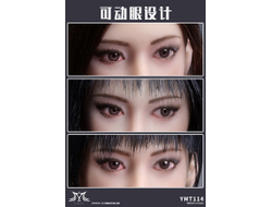 Женская голова (скульпт) с черным каре и подвижными глазами - 1/6 scale Asian female head sculpt with movable eyes Taozi (YMT114A) - YMTOYS