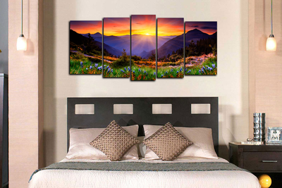 Модульная картина "Горный закат"