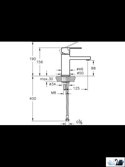 Смеситель для раковины Vitra Flo S A41936EXP