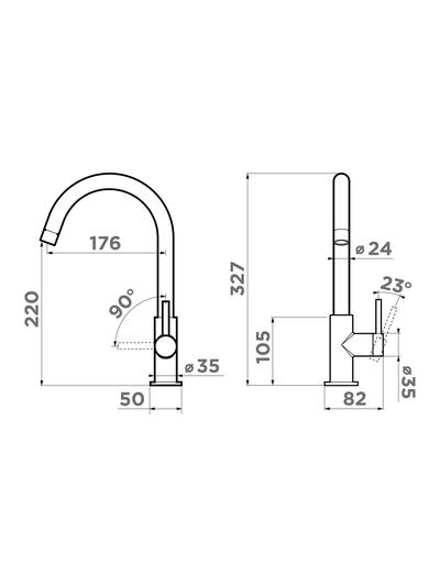 Смеситель OMOIKIRI SHINAGAWA SLIM