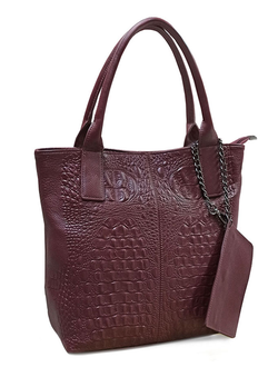 (АРТИКУЛ: 10033/0/82) СУМКА ЖЕНСКАЯ БОЛЬШАЯ, НАТУРАЛЬНАЯ КОЖА, БОРДОВАЯ, С КОШЕЛЬКОМ, РУЧКИ ЧЕРЕЗ ПЛЕЧО