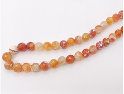 Агат тонированный граненый на нити  10мм янтарный меланж