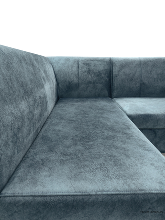 Кухонный Угловой диван "Форум-8Б" Стандартный Велюр, Серый, левый