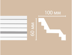 Потолочный плинтус из полиуретана с гладким профилем DECOMASTER (Декомастер) - 96400