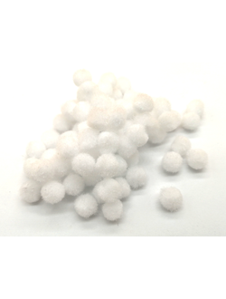 Помпоны декоративные, 10 мм белые (упаковка 90 штук)