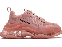 Balenciaga Triple S персиковые с прозрачной подошвой