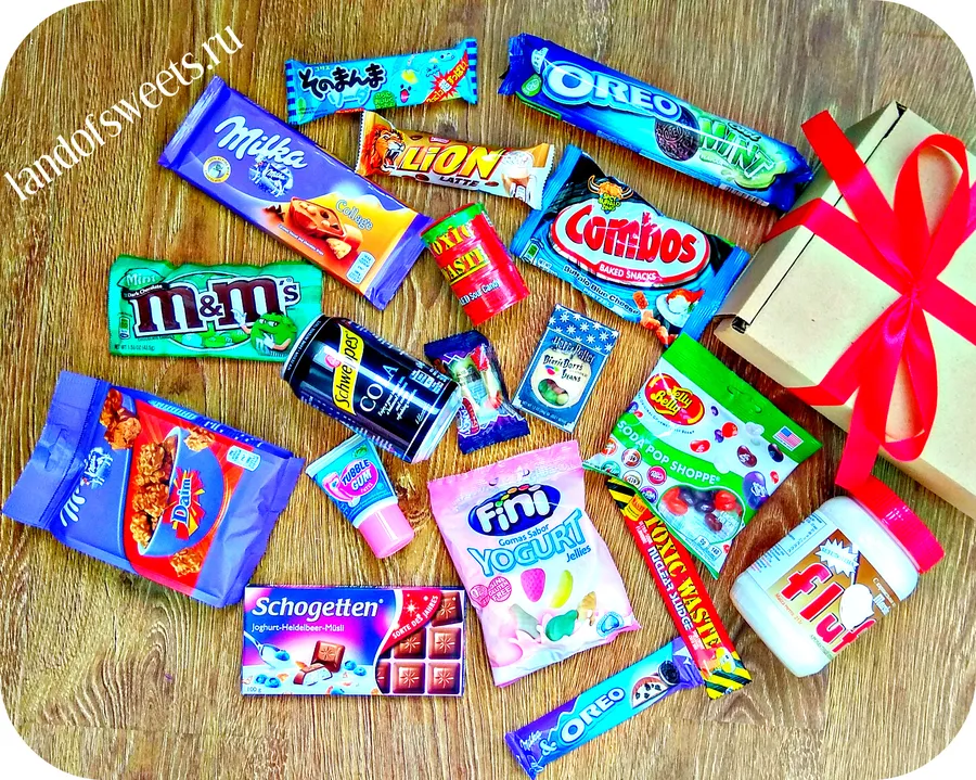 Пример состава одной из коробочек сладостей