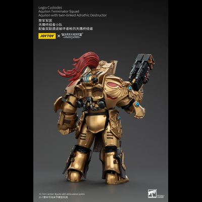 Легио Кустодес - Терминатор-Аквилон (Warhammer Horus Heresy) - КОЛЛЕКЦИОННАЯ ФИГУРКА 1/18  Legio Custodes Aquilon Terminator with twin-linked Adrathic Destructor (JT00751) - JOYTOY