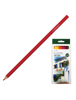 Карандаши цветные профессиональные "Сонет", 24 цвета, в картонной упаковке с европодвесом, 13141433